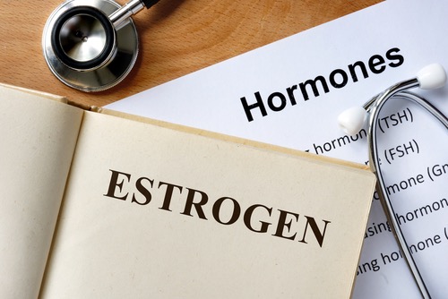 Estrogen and hormones written on paper